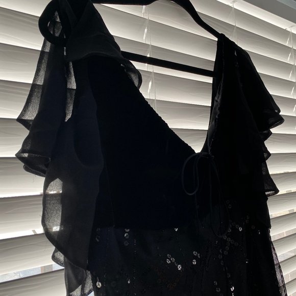 Vintage Sequin Formal Evening Gown - Picture 4 of 6